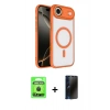 MARSİLYAN™- iPhone 17 Air Kılıf Kıvılcım Prime - Siyah 3D Antistatik Hayalet Cam Ekran Koruyucu + Raze Metal Kamera Lens - SH