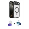 MARSİLYAN™- iPhone 17 Air Kılıf Kıvılcım Prime - Siyah 3D Antistatik Seramik Nano Ekran Koruyucu + Bilvis Titan Kamera Lens - LT