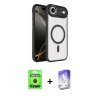 MARSİLYAN™- iPhone 17 Air Kılıf Kıvılcım Prime - Siyah Bilvis 5in1 3D Magic Cam Ekran Koruyucu + Siyah Raze Metal Kamera Lens