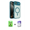 MARSİLYAN™- iPhone 17 Air Kılıf Kıvılcım Prime - Siyah Bilvis 5in1 3D Magic Cam Ekran Koruyucu + Siyah Raze Metal Kamera Lens