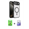 MARSİLYAN™- iPhone 17 Air Kılıf Kıvılcım Prime - Siyah Bilvis 5in1 5D Magic Hayalet Cam Ekran Koruyucu + Raze Metal Kamera Lens - MI