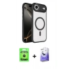 MARSİLYAN™- iPhone 17 Air Kılıf Kıvılcım Prime - Siyah Bilvis 5in1 5D Magic Hayalet Cam Ekran Koruyucu + Raze Metal Kamera Lens - SH