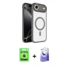 MARSİLYAN™- iPhone 17 Air Kılıf Kıvılcım Prime - Siyah Bilvis 5in1 5D Magic Hayalet Cam Ekran Koruyucu + Raze Metal Kamera Lens - SH