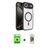 MARSİLYAN™- iPhone 17 Air Kılıf Kıvılcım Prime - Siyah Joko Magic 5D Hayalet Cam + Raze Metal Kamera Lens - SH