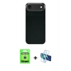MARSİLYAN™- iPhone 17 Air Kılıf Kozmos Klasik Prime - Siyah 3D Antistatik Seramik Nano Ekran Koruyucu + Raze Metal Kamera Lens - GS