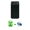 MARSİLYAN™- iPhone 17 Air Kılıf Kozmos Klasik Prime - Siyah 3D Antistatik Seramik Nano Ekran Koruyucu + Raze Metal Kamera Lens - MI