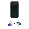 MARSİLYAN™- iPhone 17 Air Kılıf Kozmos Klasik Prime - Siyah 3D Antistatik Seramik Nano Ekran Koruyucu + Bilvis Titan Kamera Lens - SH
