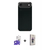 MARSİLYAN™- iPhone 17 Air Kılıf Kozmos Klasik Prime - Siyah Bilvis 3D Cam Ekran Koruyucu + Bilvis Titan Kamera Lens - GD