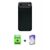MARSİLYAN™- iPhone 17 Air Kılıf Kozmos Klasik Prime - Siyah Bilvis 5in1 3D Magic Cam Ekran Koruyucu + Raze Metal Kamera Lens - SH