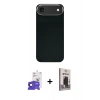 MARSİLYAN™- iPhone 17 Air Kılıf Kozmos Klasik Prime - Siyah Bilvis Hayalet Cam Ekran Koruyucu + Bilvis Titan Kamera Lens - SH
