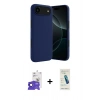 MARSİLYAN™- iPhone 17 Air Kılıf Kozmos Yansıma Özel Seri - Şeffaf Pasifik Cam Ekran Koruyucu + Siyah Bilvis Titan Kamera Lens