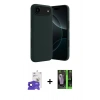 MARSİLYAN™- iPhone 17 Air Kılıf Kozmos Yansıma Özel Seri - Siyah 360 Mat Full Body Arka Koruyucu + Bilvis Titan Kamera Lens - LT