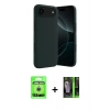MARSİLYAN™- iPhone 17 Air Kılıf Kozmos Yansıma Özel Seri - Siyah 360 Mat Full Body Arka Koruyucu + Raze Metal Kamera Lens - GS