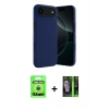 MARSİLYAN™- iPhone 17 Air Kılıf Kozmos Yansıma Özel Seri - Siyah 360 Mat Full Body Arka Koruyucu + Raze Metal Kamera Lens - GS