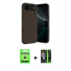 MARSİLYAN™- iPhone 17 Air Kılıf Kozmos Yansıma Özel Seri - Siyah 360 Mat Full Body Arka Koruyucu + Raze Metal Kamera Lens - GS