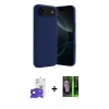 MARSİLYAN™- iPhone 17 Air Kılıf Kozmos Yansıma Özel Seri - Siyah 360 Mat Full Body Arka Koruyucu + Bilvis Titan Kamera Lens - LT