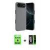 MARSİLYAN™- iPhone 17 Air Kılıf Kozmos Yansıma Özel Seri - Siyah 360 Mat Full Body Arka Koruyucu + Raze Metal Kamera Lens - GD