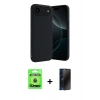 MARSİLYAN™- iPhone 17 Air Kılıf Kozmos Yansıma Özel Seri - Siyah 3D Antistatik Hayalet Cam Ekran Koruyucu + Raze Metal Kamera Lens - MI