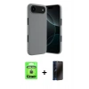 MARSİLYAN™- iPhone 17 Air Kılıf Kozmos Yansıma Özel Seri - Siyah 3D Antistatik Hayalet Cam Ekran Koruyucu + Raze Metal Kamera Lens - GD