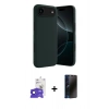 MARSİLYAN™- iPhone 17 Air Kılıf Kozmos Yansıma Özel Seri - Siyah 3D Antistatik Hayalet Cam Ekran Koruyucu + Bilvis Titan Kamera Lens - LT