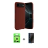 MARSİLYAN™- iPhone 17 Air Kılıf Kozmos Yansıma Özel Seri - Siyah 3D Antistatik Hayalet Cam Ekran Koruyucu + Raze Metal Kamera Lens - GD