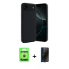 MARSİLYAN™- iPhone 17 Air Kılıf Kozmos Yansıma Özel Seri - Siyah 3D Antistatik Hayalet Cam Ekran Koruyucu + Raze Metal Kamera Lens - GS