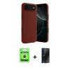 MARSİLYAN™- iPhone 17 Air Kılıf Kozmos Yansıma Özel Seri - Siyah 3D Antistatik Hayalet Cam Ekran Koruyucu + Raze Metal Kamera Lens - MI