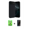 MARSİLYAN™- iPhone 17 Air Kılıf Kozmos Yansıma Özel Seri - Siyah 3D Antistatik Hayalet Cam Ekran Koruyucu + Raze Metal Kamera Lens - GD