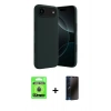 MARSİLYAN™- iPhone 17 Air Kılıf Kozmos Yansıma Özel Seri - Siyah 3D Antistatik Hayalet Cam Ekran Koruyucu + Raze Metal Kamera Lens - MI