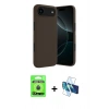 MARSİLYAN™- iPhone 17 Air Kılıf Kozmos Yansıma Özel Seri - Siyah 3D Antistatik Seramik Nano Ekran Koruyucu + Raze Metal Kamera Lens - MI