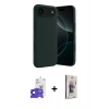 MARSİLYAN™- iPhone 17 Air Kılıf Kozmos Yansıma Özel Seri - Siyah Bilvis 3D Cam Ekran Koruyucu + Bilvis Titan Kamera Lens - SH