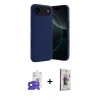 MARSİLYAN™- iPhone 17 Air Kılıf Kozmos Yansıma Özel Seri - Siyah Bilvis 3D Cam Ekran Koruyucu + Bilvis Titan Kamera Lens - LT