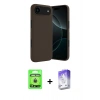 MARSİLYAN™- iPhone 17 Air Kılıf Kozmos Yansıma Özel Seri - Siyah Bilvis 5in1 3D Magic Cam Ekran Koruyucu + Raze Metal Kamera Lens - GD
