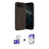 MARSİLYAN™- iPhone 17 Air Kılıf Kozmos Yansıma Özel Seri - Siyah Bilvis 5in1 3D Magic Cam Ekran Koruyucu + Siyah Bilvis Titan Kamera Lens