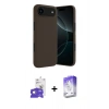 MARSİLYAN™- iPhone 17 Air Kılıf Kozmos Yansıma Özel Seri - Siyah Bilvis 5in1 3D Magic Cam Ekran Koruyucu + Gold Bilvis Titan Kamera Lens