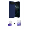 MARSİLYAN™- iPhone 17 Air Kılıf Kozmos Yansıma Özel Seri - Siyah Bilvis 5in1 5D Magic Hayalet Cam Ekran Koruyucu + Lacivert Bilvis Titan Kamera Lens