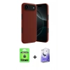 MARSİLYAN™- iPhone 17 Air Kılıf Kozmos Yansıma Özel Seri - Siyah Bilvis 5in1 5D Magic Hayalet Cam Ekran Koruyucu + Raze Metal Kamera Lens - MI