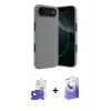 MARSİLYAN™- iPhone 17 Air Kılıf Kozmos Yansıma Özel Seri - Siyah Bilvis 5in1 5D Magic Hayalet Cam Ekran Koruyucu + Bilvis Titan Kamera Lens - SH