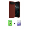 MARSİLYAN™- iPhone 17 Air Kılıf Kozmos Yansıma Özel Seri - Siyah Bilvis 5in1 5D Magic Hayalet Cam Ekran Koruyucu + Raze Metal Kamera Lens - SH