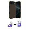 MARSİLYAN™- iPhone 17 Air Kılıf Kozmos Yansıma Özel Seri - Siyah Bilvis 5in1 5D Magic Hayalet Cam Ekran Koruyucu + Lacivert Bilvis Titan Kamera Lens