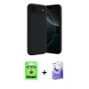 MARSİLYAN™- iPhone 17 Air Kılıf Kozmos Yansıma Özel Seri - Siyah Bilvis 5in1 5D Magic Hayalet Cam Ekran Koruyucu + Gümüş Raze Metal Kamera Lens