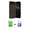 MARSİLYAN™- iPhone 17 Air Kılıf Kozmos Yansıma Özel Seri - Siyah Bilvis 5in1 5D Magic Hayalet Cam Ekran Koruyucu + Raze Metal Kamera Lens - MI