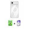 MARSİLYAN™- iPhone 17 Air Kılıf Kutup Klasik Serisi - Siyah Bilvis 5in1 3D Magic Cam Ekran Koruyucu + Raze Metal Kamera Lens - GD