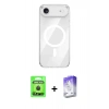 MARSİLYAN™- iPhone 17 Air Kılıf Kutup Klasik Serisi - Siyah Bilvis 5in1 3D Magic Cam Ekran Koruyucu + Raze Metal Kamera Lens - SH