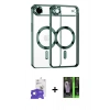 MARSİLYAN™- iPhone 17 Air Kılıf Nova Işık Özel Seri - Şeffaf 360 Full Body Arka Koruyucu + Bilvis Titan Kamera Lens - GS
