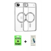 MARSİLYAN™- iPhone 17 Air Kılıf Nova Işık Özel Seri - Şeffaf Pasifik Cam Ekran Koruyucu + Raze Metal Kamera Lens - GD