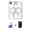 MARSİLYAN™- iPhone 17 Air Kılıf Nova Işık Özel Seri - Siyah 3D Antistatik Hayalet Cam Ekran Koruyucu + Bilvis Titan Kamera Lens - LT