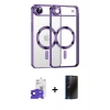 MARSİLYAN™- iPhone 17 Air Kılıf Nova Işık Özel Seri - Siyah 3D Antistatik Hayalet Cam Ekran Koruyucu + Bilvis Titan Kamera Lens - LT