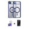 MARSİLYAN™- iPhone 17 Air Kılıf Nova Işık Özel Seri - Siyah 3D Antistatik Hayalet Cam Ekran Koruyucu + Bilvis Titan Kamera Lens - LT
