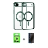 MARSİLYAN™- iPhone 17 Air Kılıf Nova Işık Özel Seri - Siyah 3D Antistatik Hayalet Cam Ekran Koruyucu + Raze Metal Kamera Lens - MI
